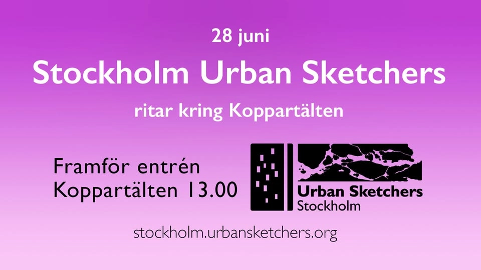 Urban sketchers Stockholm ritar Koppartälten, Hagaparken