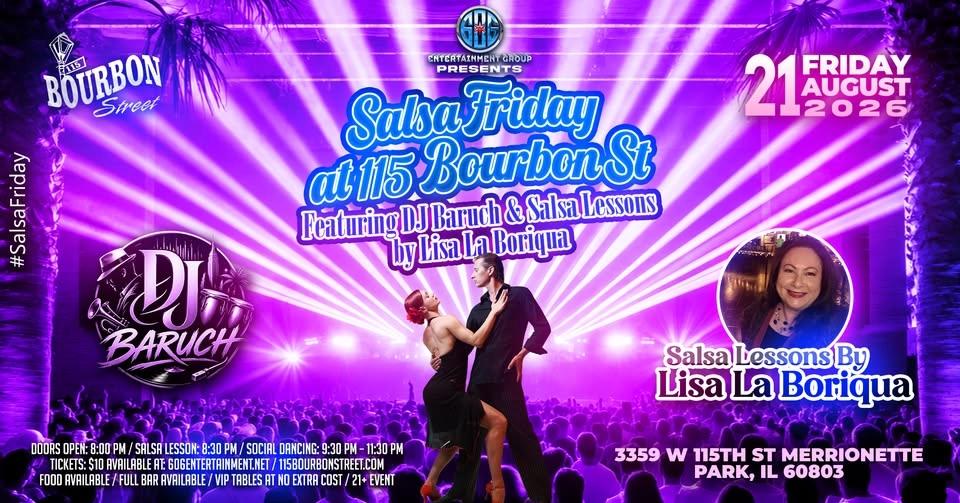 SALSA FRIDAY at 115 Bourbon Street: Salsa Lessons & Social Dancing