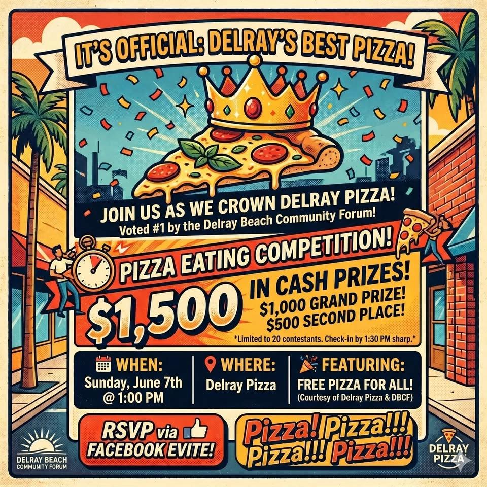 Delray Beach Community Forum Pizza Eating Challenge