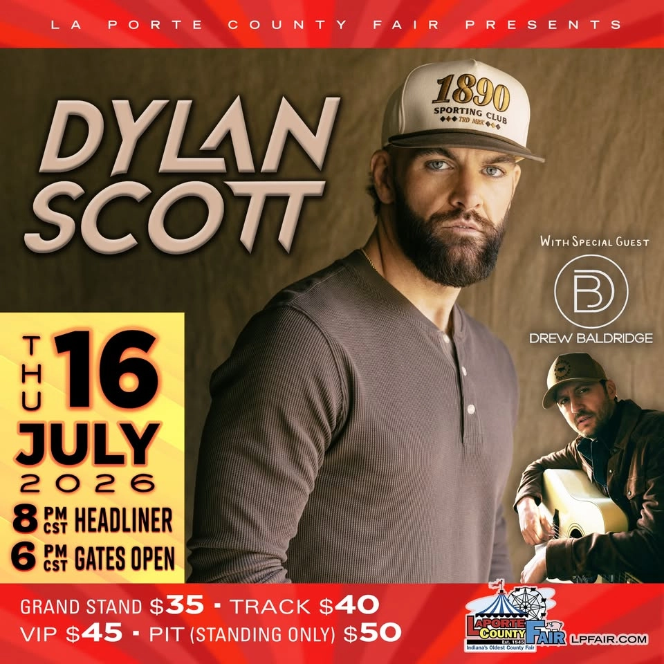 Dylan Scott at LaPorte County Fair with Special Guest Drew Baldridge