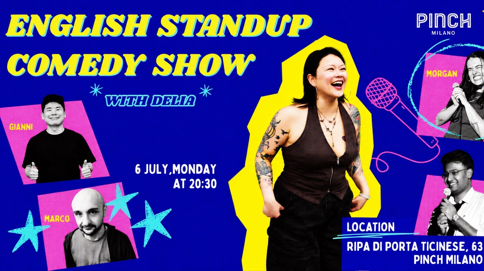Navigli English Standup Comedy - Handpicked International Comedians