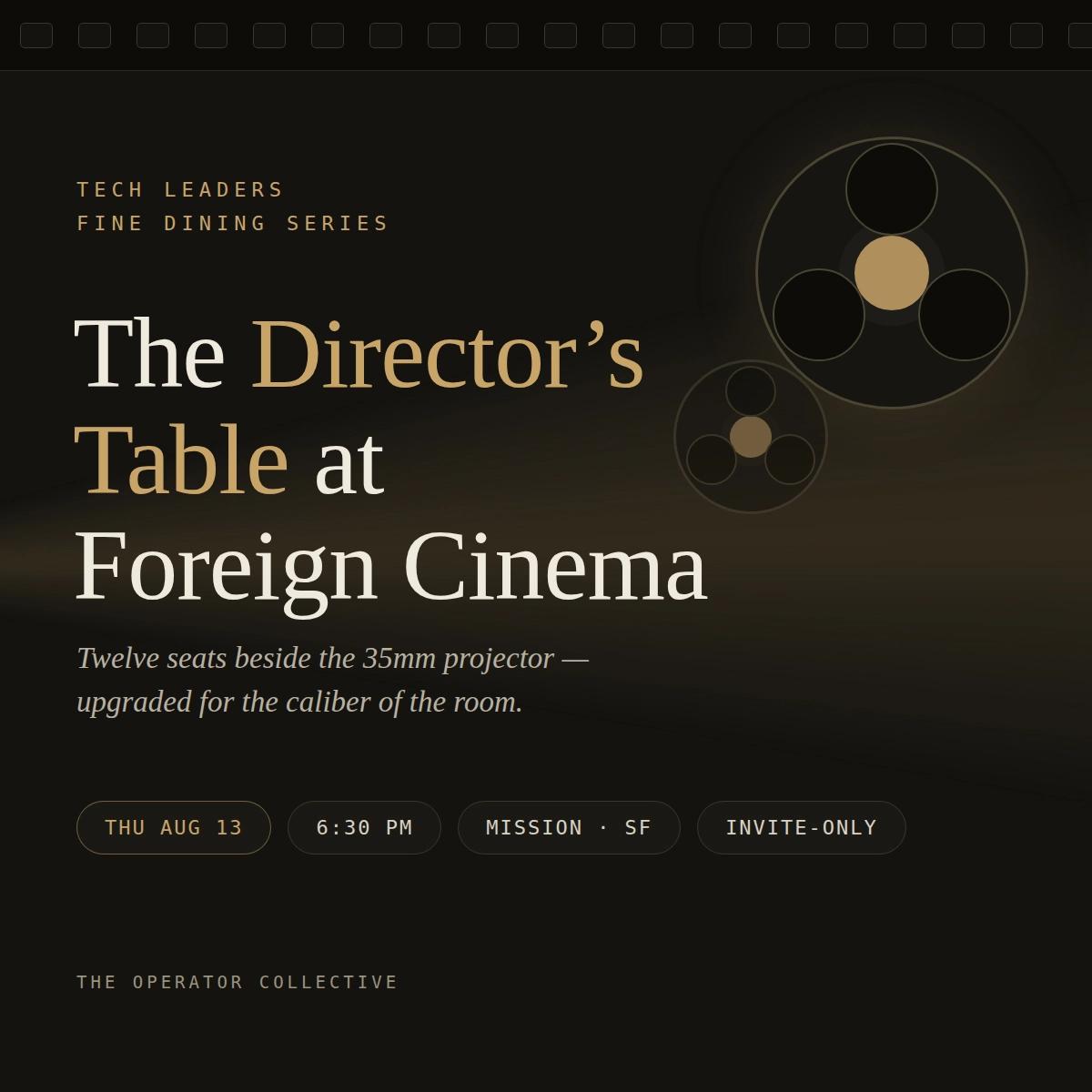 Tech Leaders Fine Dining Series — Foreign Cinema (SF) Edition
