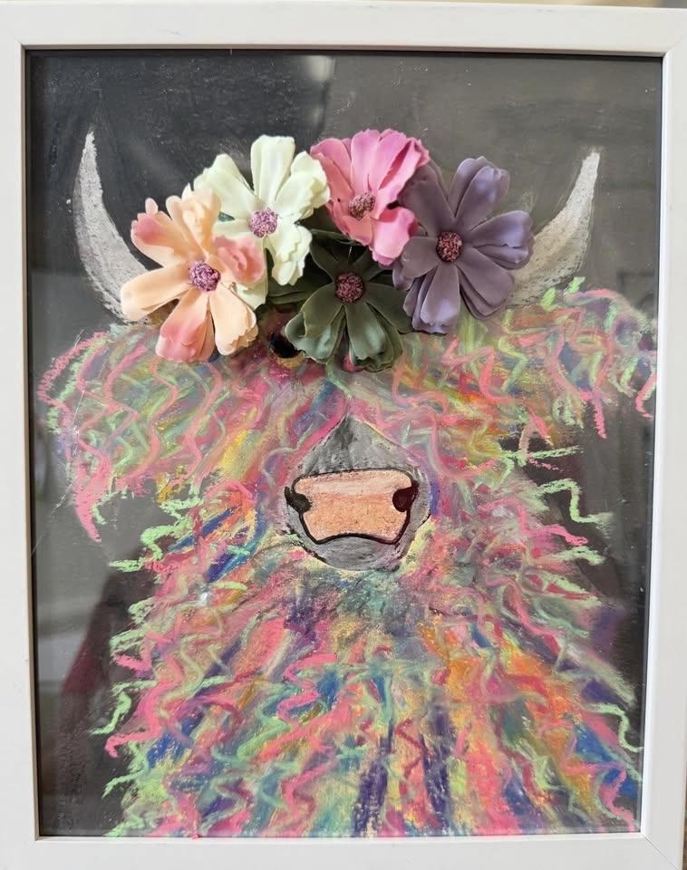 Highland Cow Pastel & Mixed Media