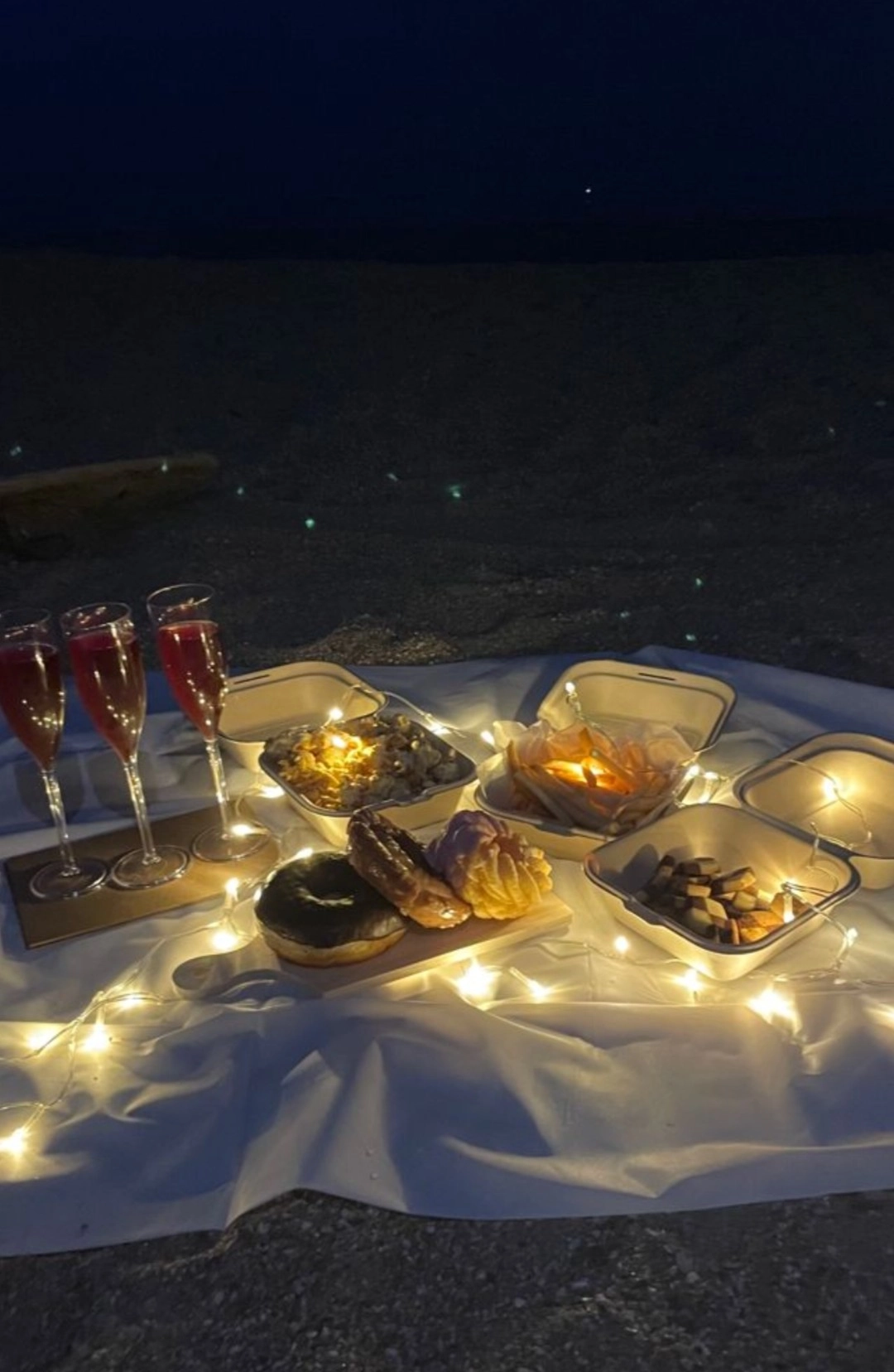 Moonlight Dinner by the Beach with Randomness