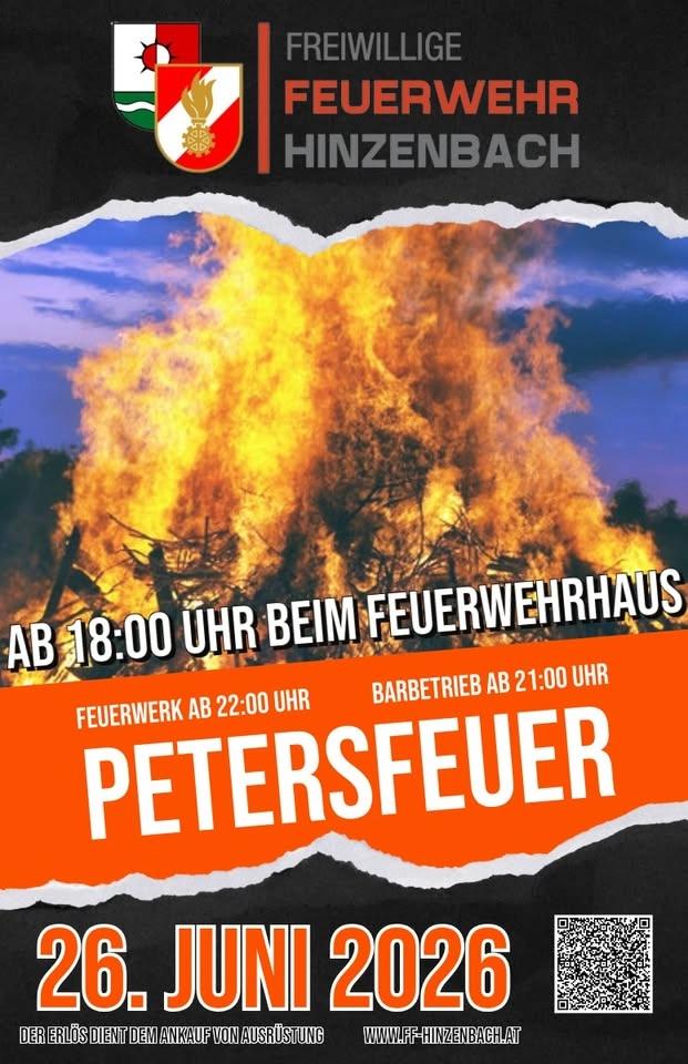 Petersfeuer der FF Hinzenbach