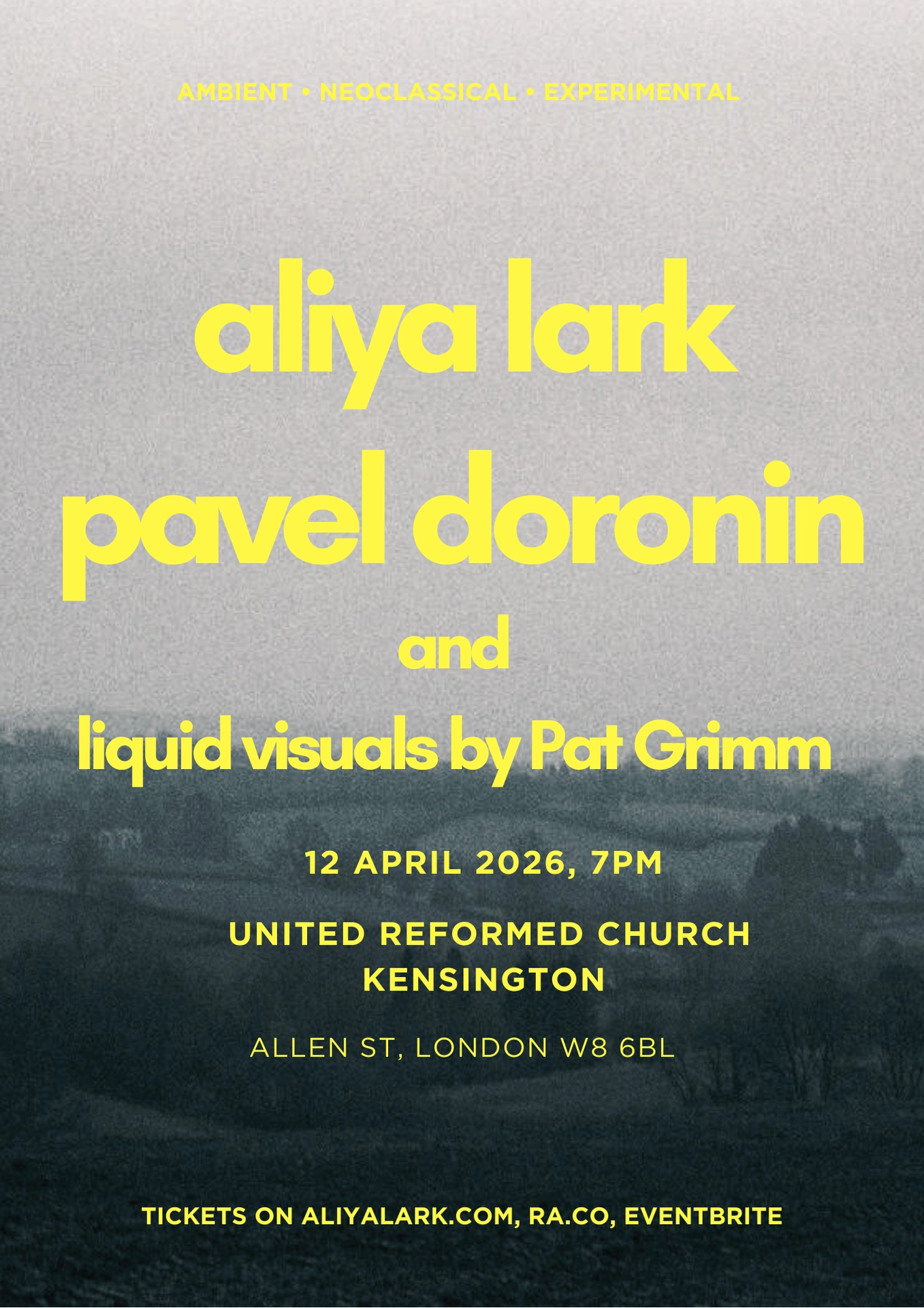 Ambient neoclassical evening in London — Aliya Lark and Pavel Doronin Concert