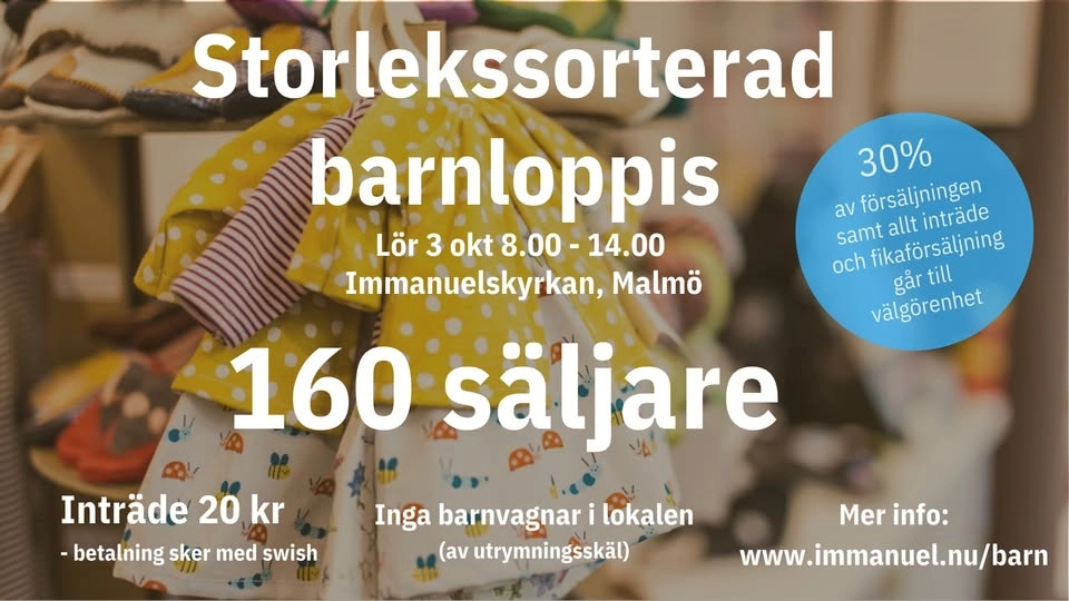Immanuelskyrkans storlekssorterade barnloppis