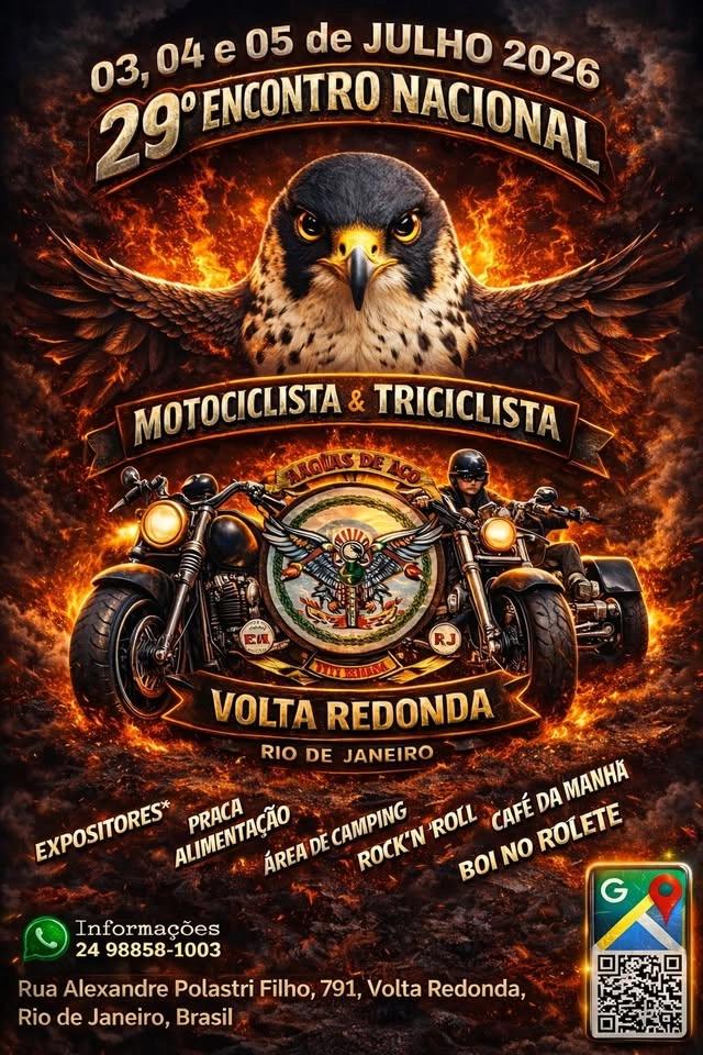 29° ENCONTRO NACIONAL DE MOTOCICLISTA E TRICICLISTAS FALCÕES DE AÇO