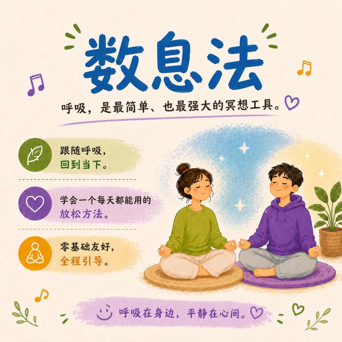 8月7日周五 ☁️一起学习【数息法】👃简单却非常实用的冥想练习
