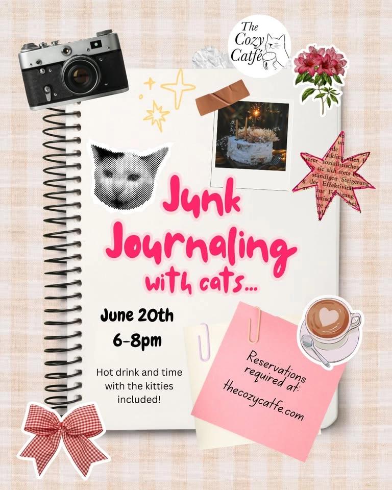Junk Journaling with cats event