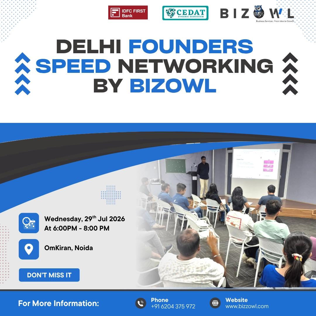 Delhi Founders Speed Networking By Bizowl