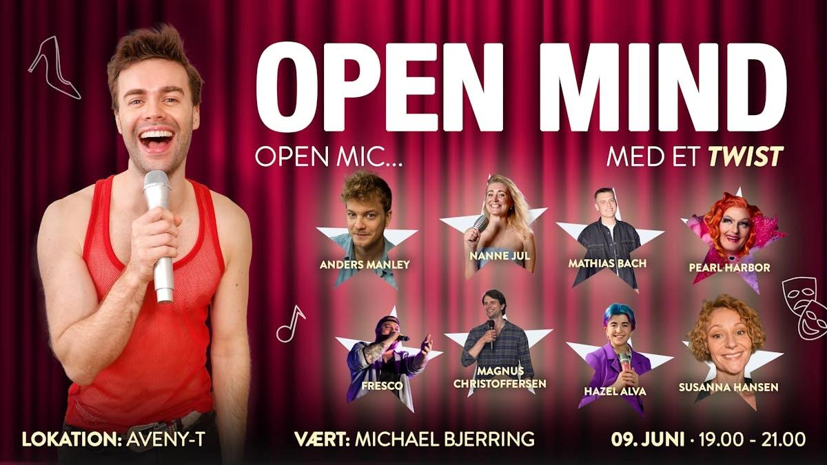 OPEN MIND · Open Mic på Aveny-T · 9. juni