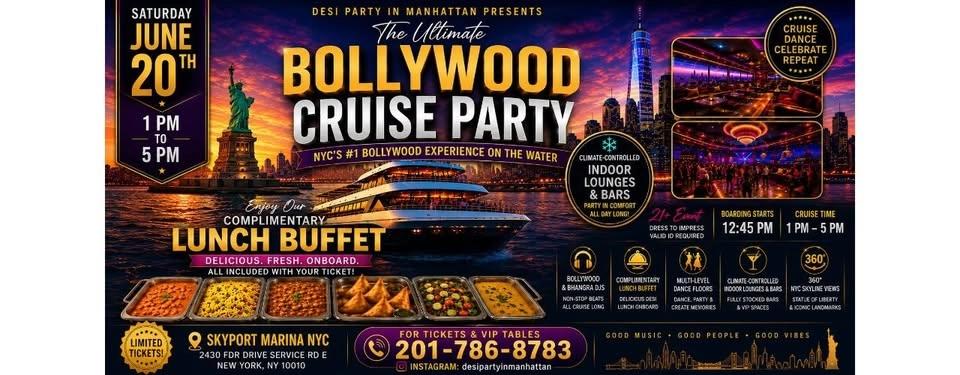 Bollywood Cruise Party Desi Lunch Buffet in New York