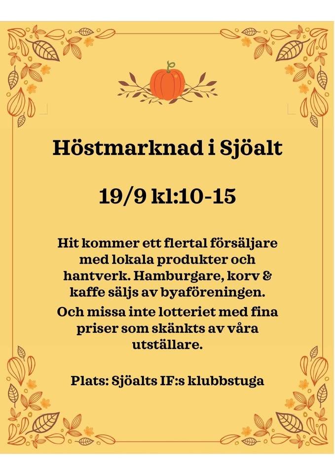 Höstmarknad i Sjöalt 2026