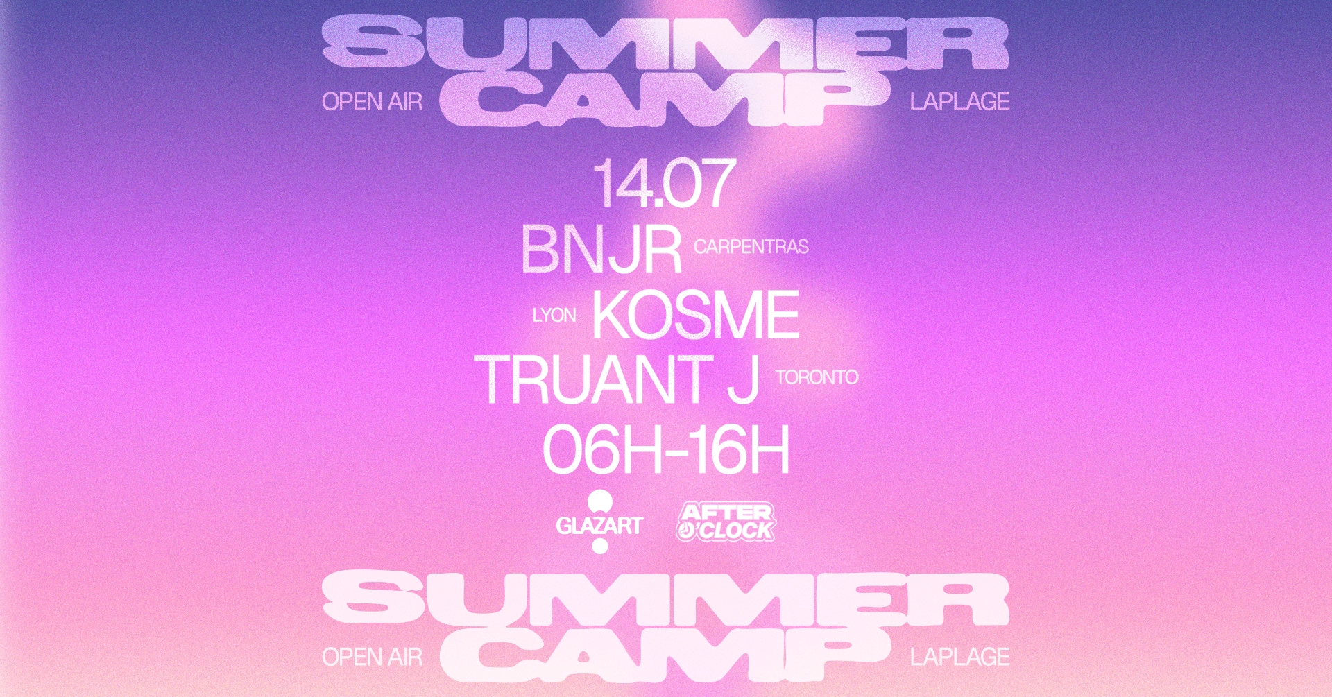 After O'clock X La Plage Open Air: Kosme, Truant J, BNJR
