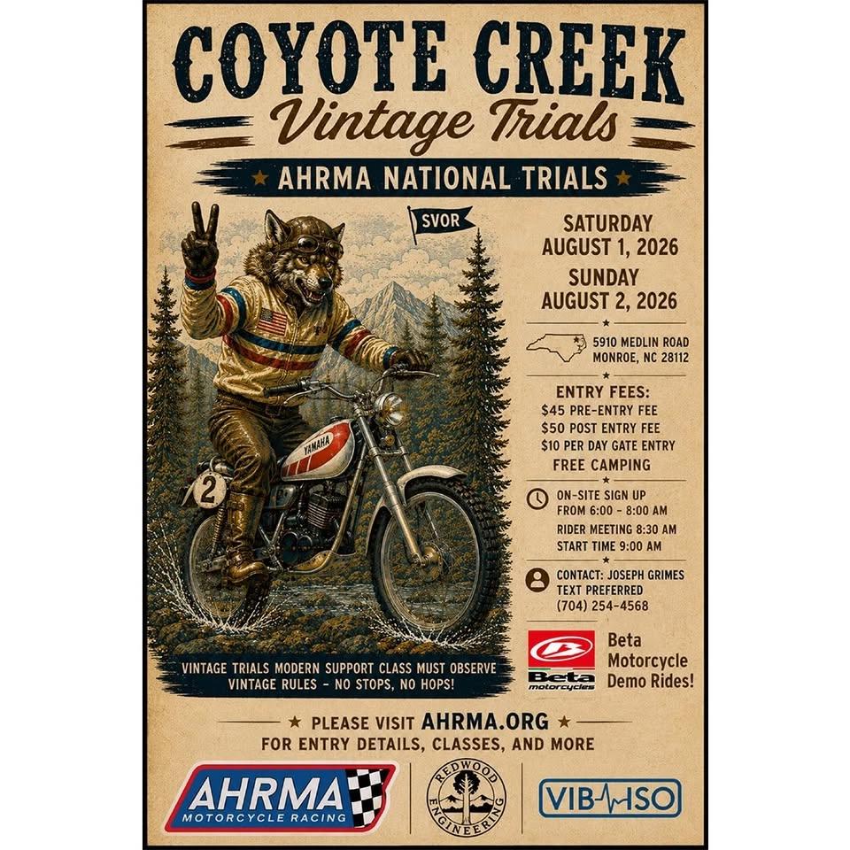 AHRMA Trials Coyote Creek; Monroe, NC