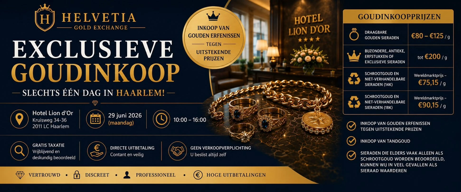 π° Exclusieve Goudinkoopdag Haarlem β Slechts 1 Dag Aanwezig β Tot β¬200 per gram π°