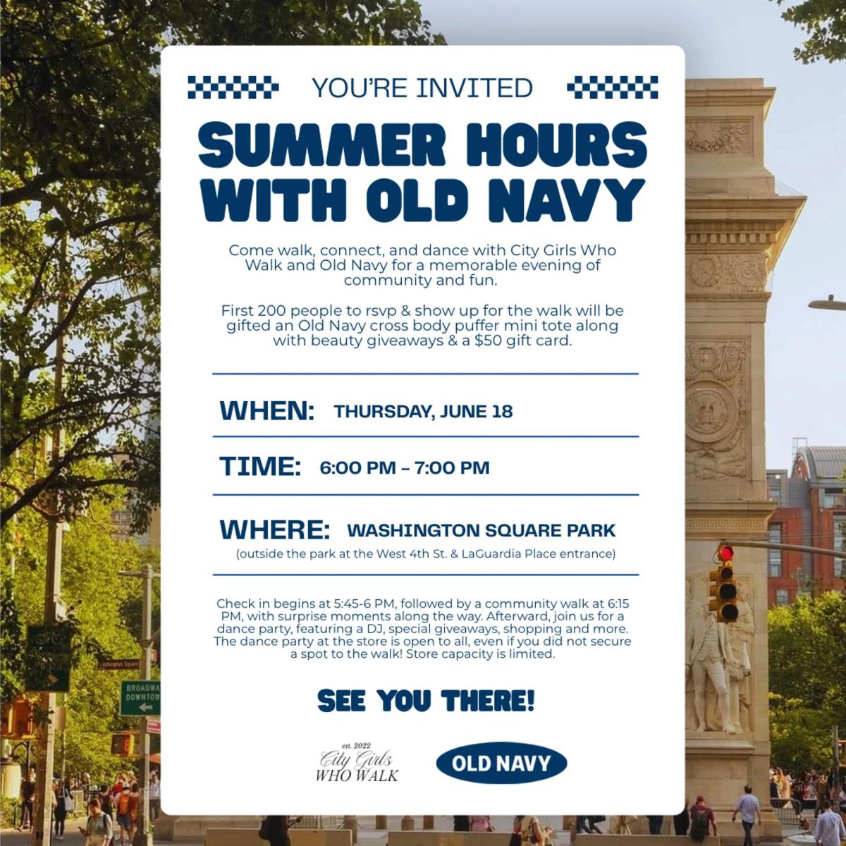 Summer Hours with Old Navy