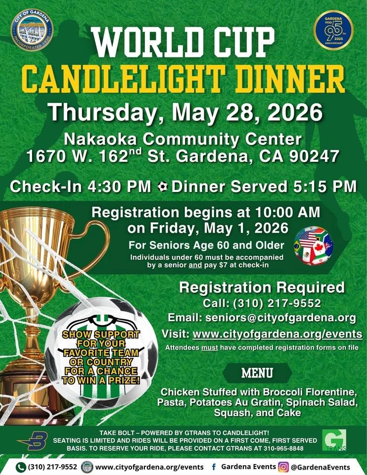 Senior's World Cup Candlelight Dinner