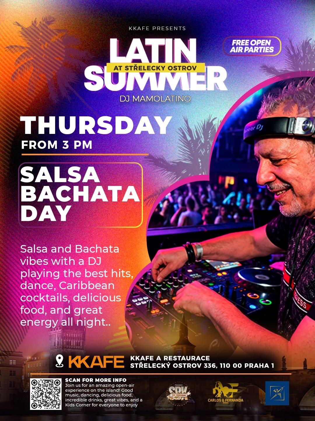 🌅 FREE OPEN AIR BACHATA & SALSA THURSDAYS AT STŘELECKÝ OSTROV! 💃🔥