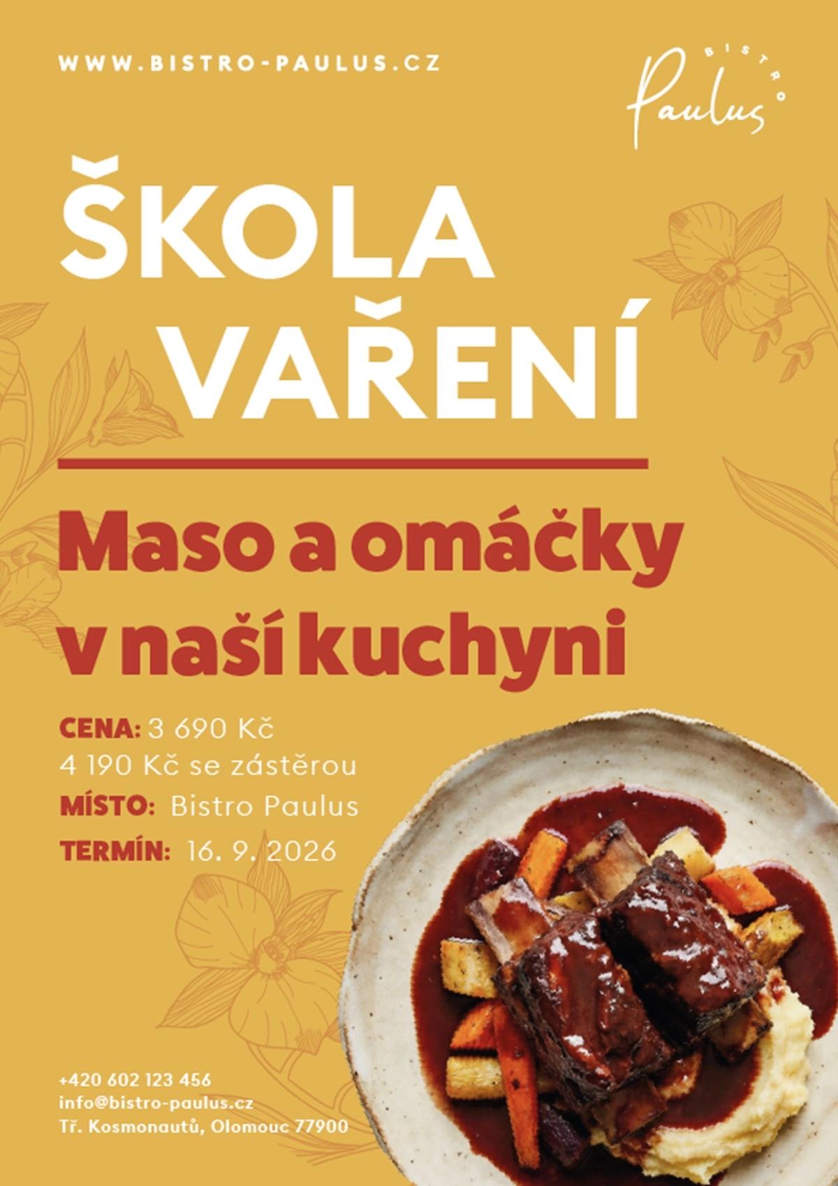Škola vaření s Romanem Paulusem - Maso a omáčky v kuchyni