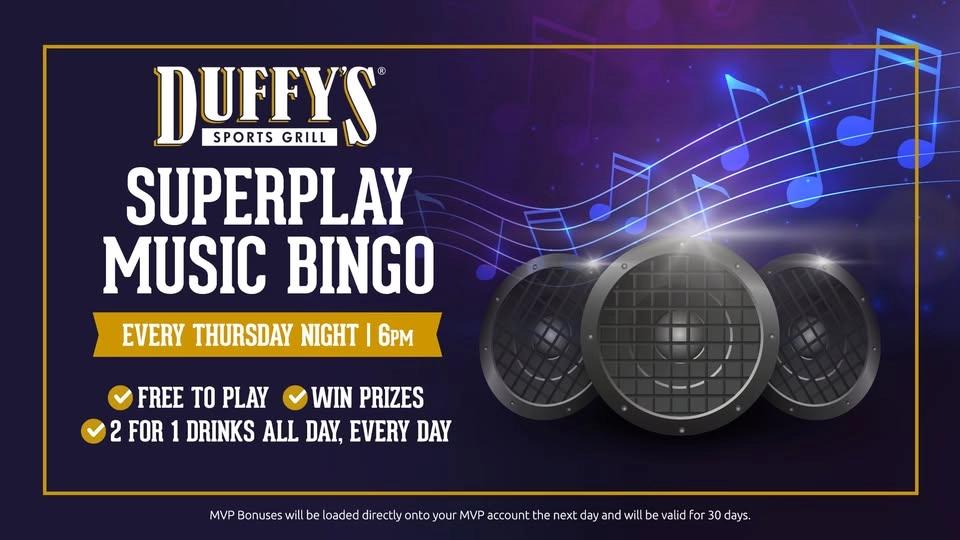 Music Bingo at Duffy's of Superplay