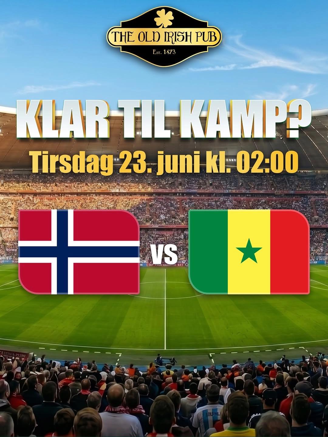Norge vs Senegal – VM-visning på The Old Irish Pub