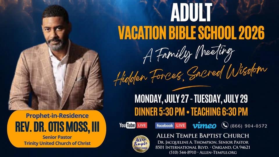 Adult Vacation Bible School 2026 - A Family Meeting - With Rev. Dr. Otis Moss, III