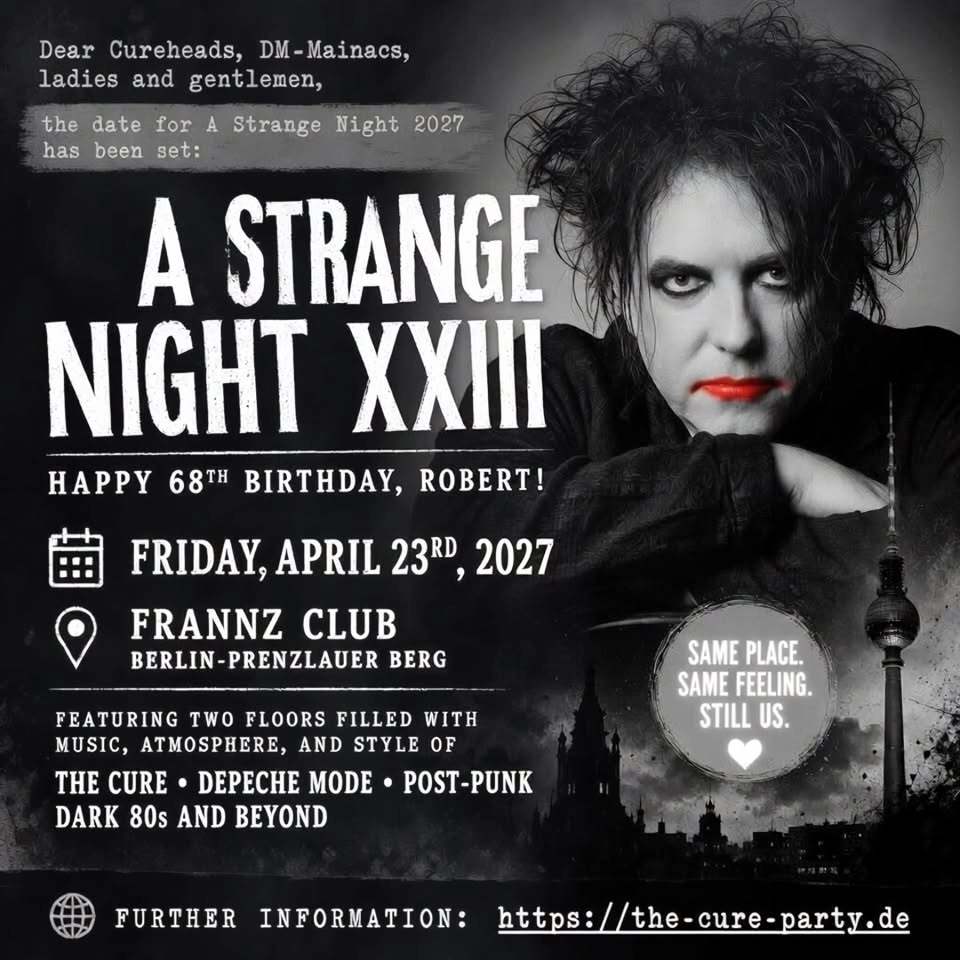 A Strange Night 2027 – The Cure & Depeche Mode Ritual Across Two Floors – Twice the Darkness 💀🖤
