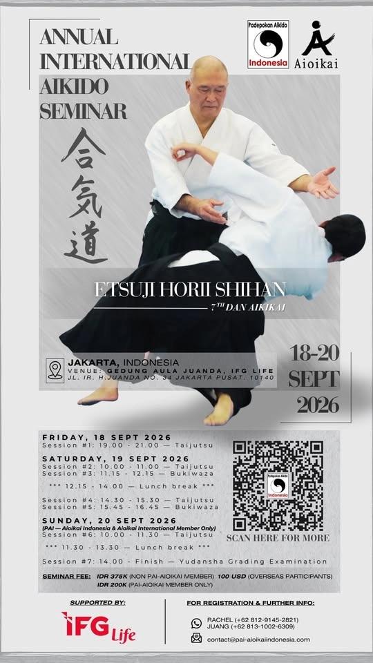2026 AIKIDO SEMINAR IN JAKARTA WITH ETSUJI HORII SHIHAN