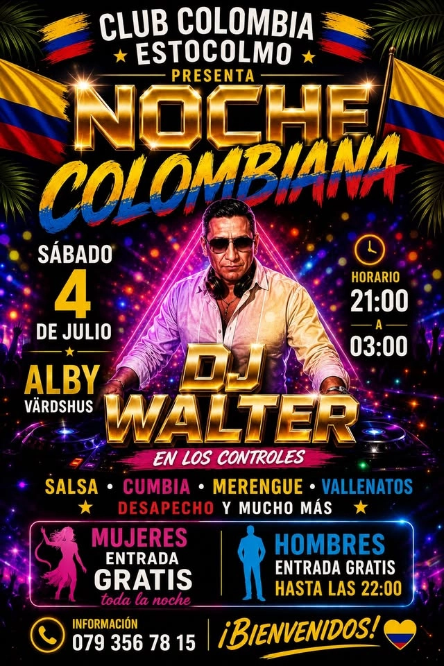 🇨🇴🎉 CLUB COLOMBIA ESTOCOLMO PRESENTA 🎉🇨🇴 🌟 NOCHE COLOMBIANA 🌟 📍 Alby Värdshus