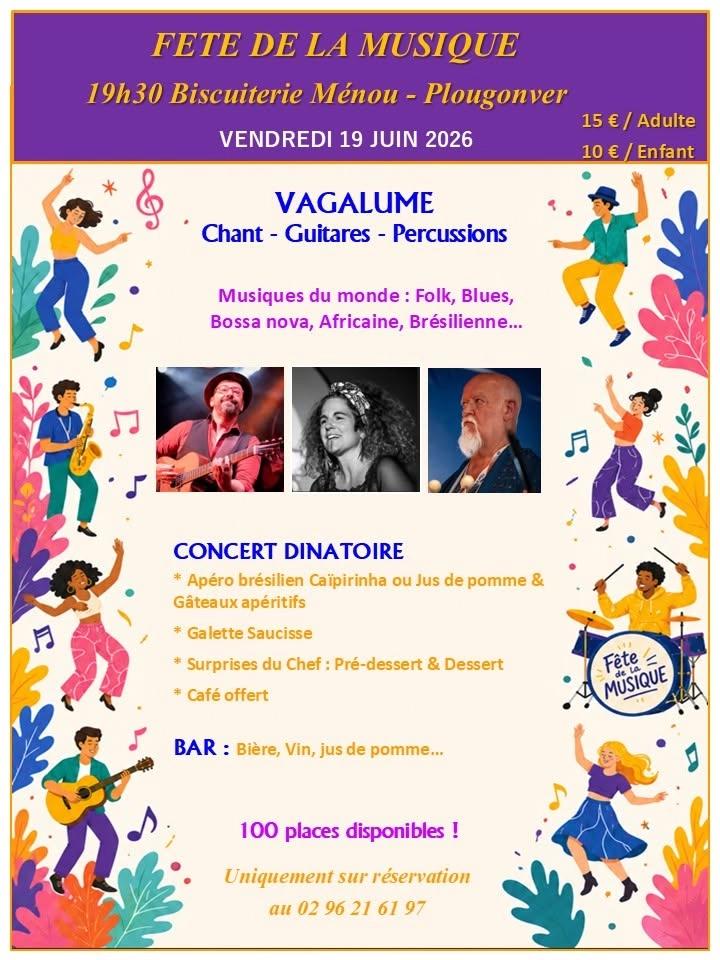 Concert dinatoire Trio Vagalumé - Fête de la Musique