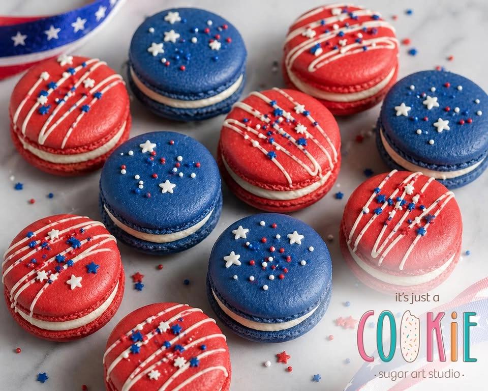 French Macaron Basics 4th of July Edition