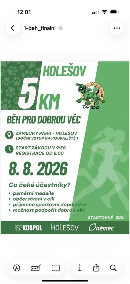 🏃♂️ 5 KM HOLEŠOV – BĚH PRO DOBROU VĚC 🐾