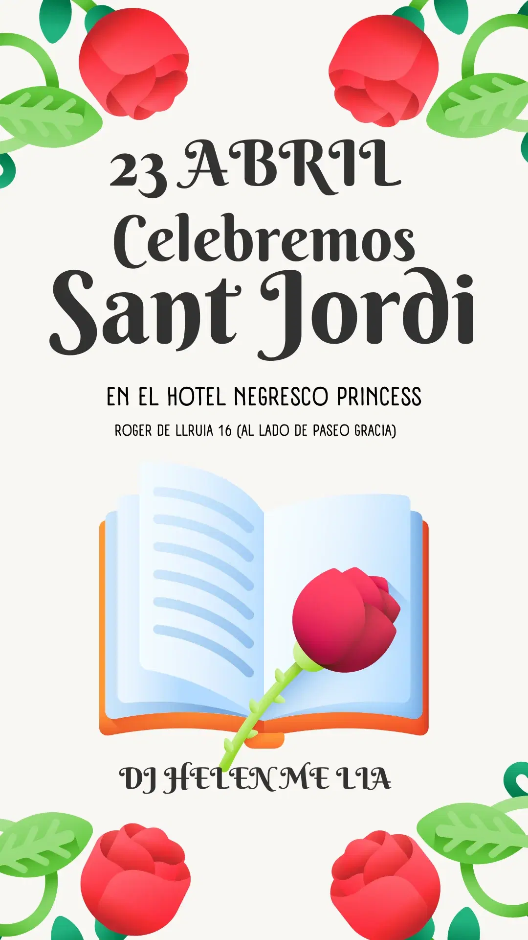 SANT JORDI CANALLA- ROSES, LLIBRES & MUSIC