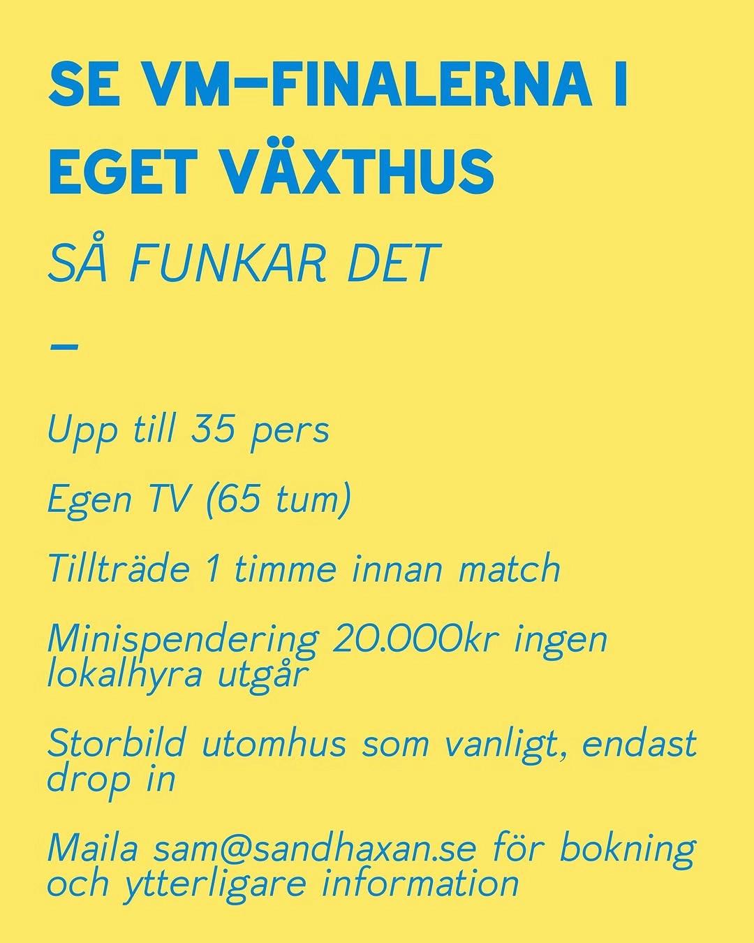 VM-Finalen 🎉 – Privat Växthusvisning