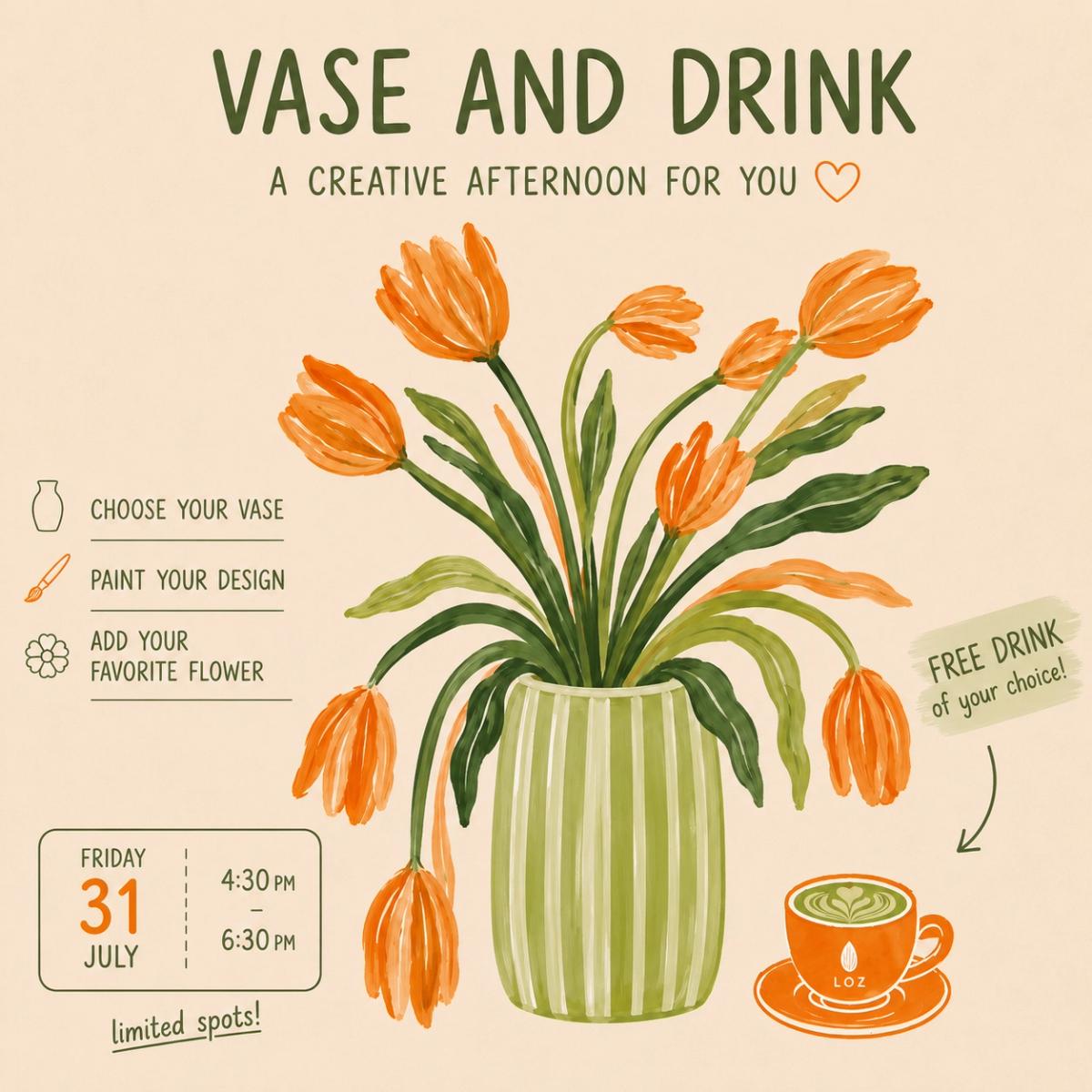 Vase Flowers And Drinks