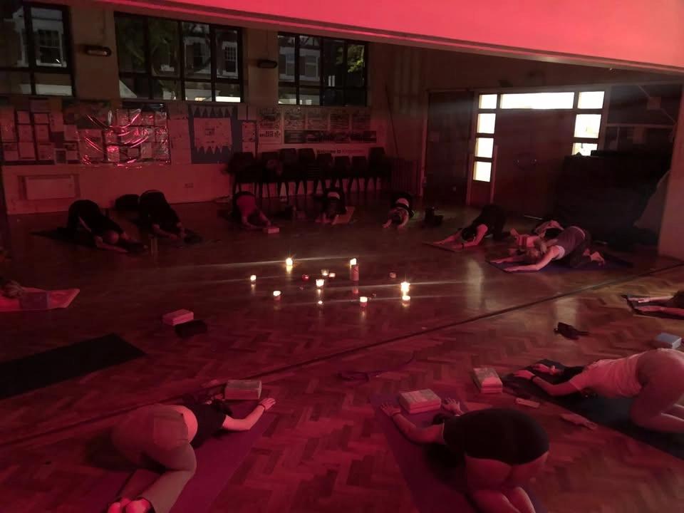 Candle lit yoga