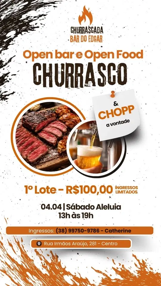 Churrascada Open Bar e Open Food - Couto de Magalhães