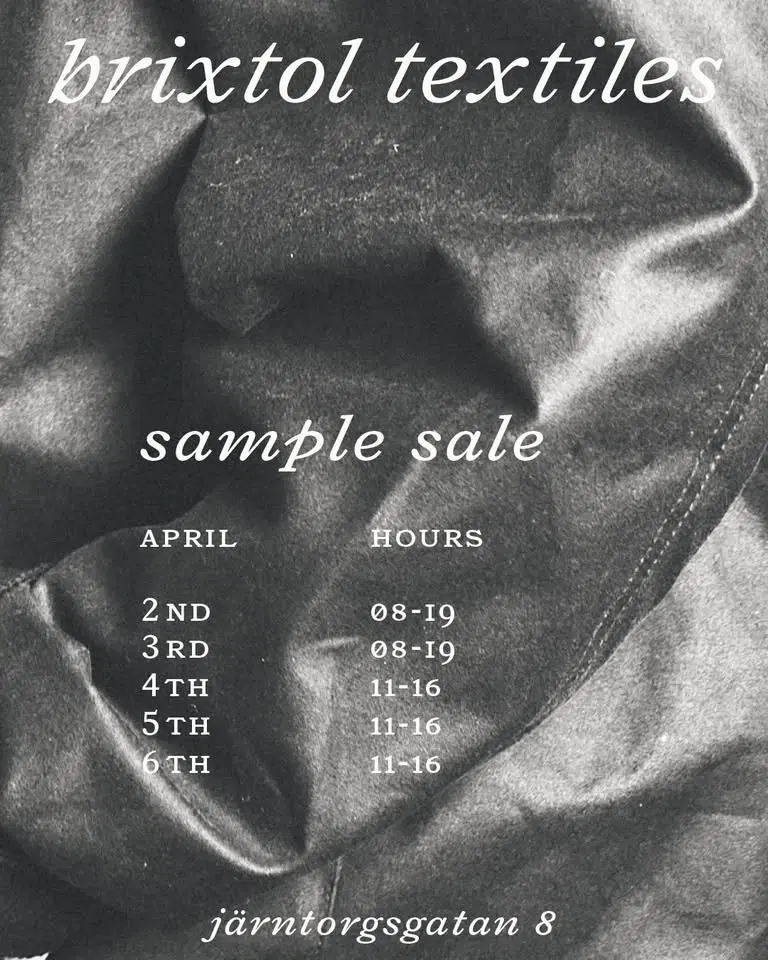 BRIXTOL TEXTILES - SAMPLE SALE