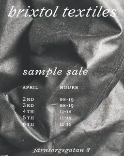 BRIXTOL TEXTILES - SAMPLE SALE