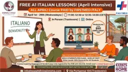 FREE Italian Lessons (A1 Level) - April Espresso #romeexpats