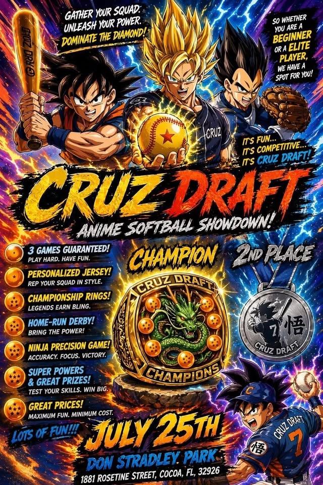 Cruz Drafts, Anime Inspired Softball Tournament