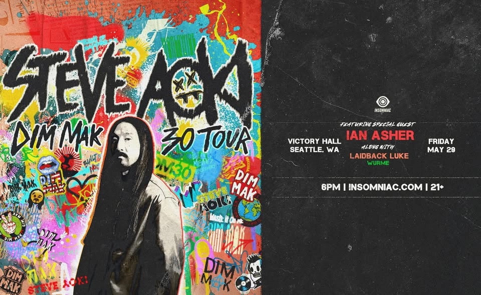 Insomniac Presents: Steve Aoki on May 29, 2026 at Victory Hall (21+)