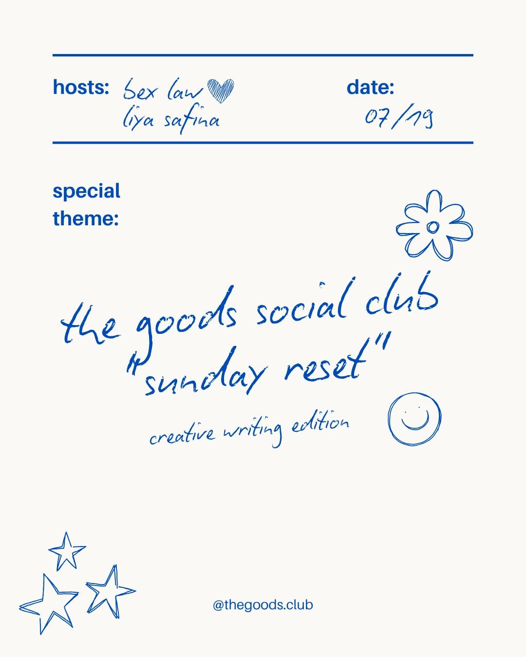 Sunday Reset with The Goods Social Club @ fishcake