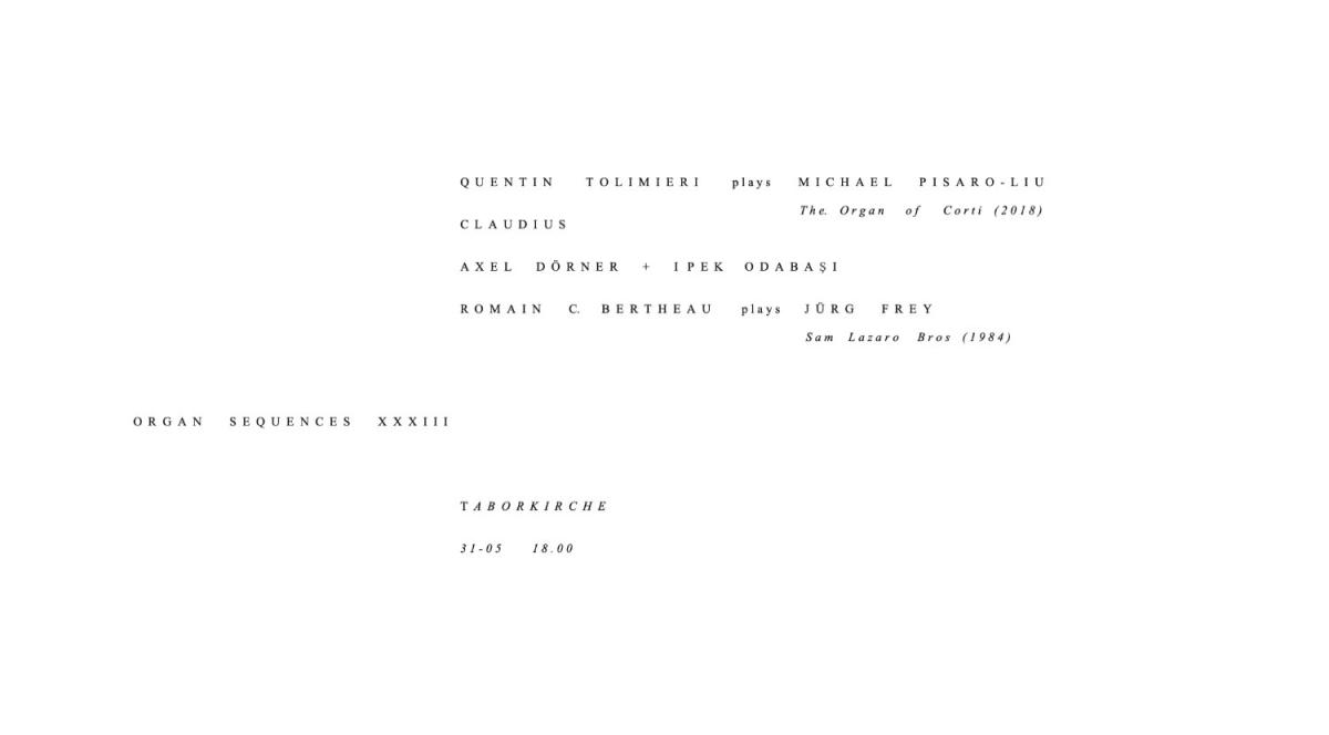ORGAN SEQUENCES XXXIII