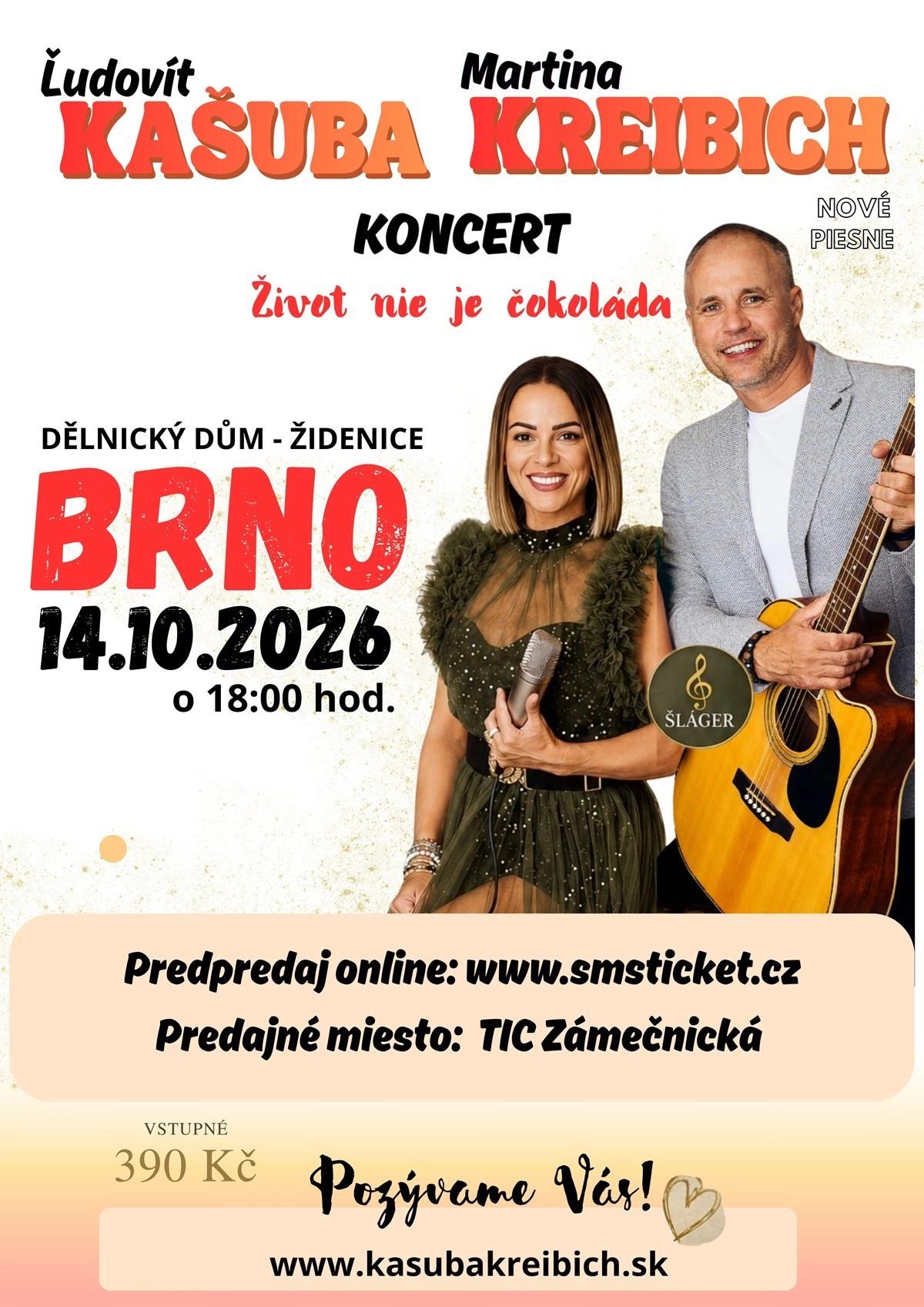 Koncert Ľudovít Kašuba a Martina Kreibich v Brně - Židenice