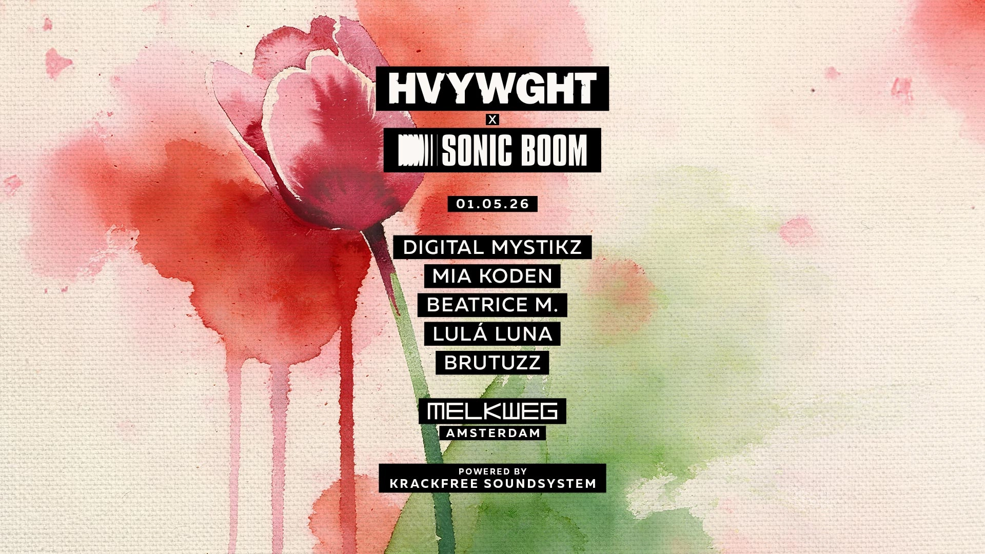 HVYWGHT x SONIC BOOM: Digital Mystikz, Mia Koden, Beatrice M