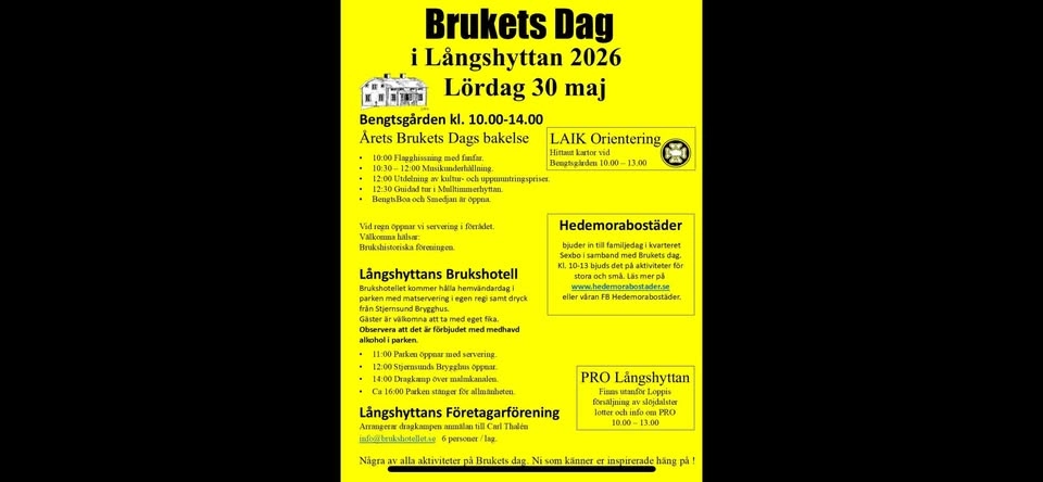 Hemvändardagen / Brukets dag 30/5