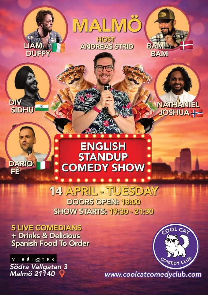 English Standup Malmö 14 April Tuesday